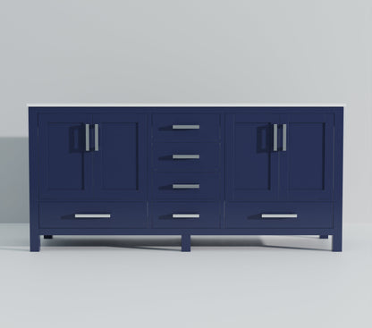 Jacques 72 in. W x 22 in. D Navy Blue Double Bath Vanity