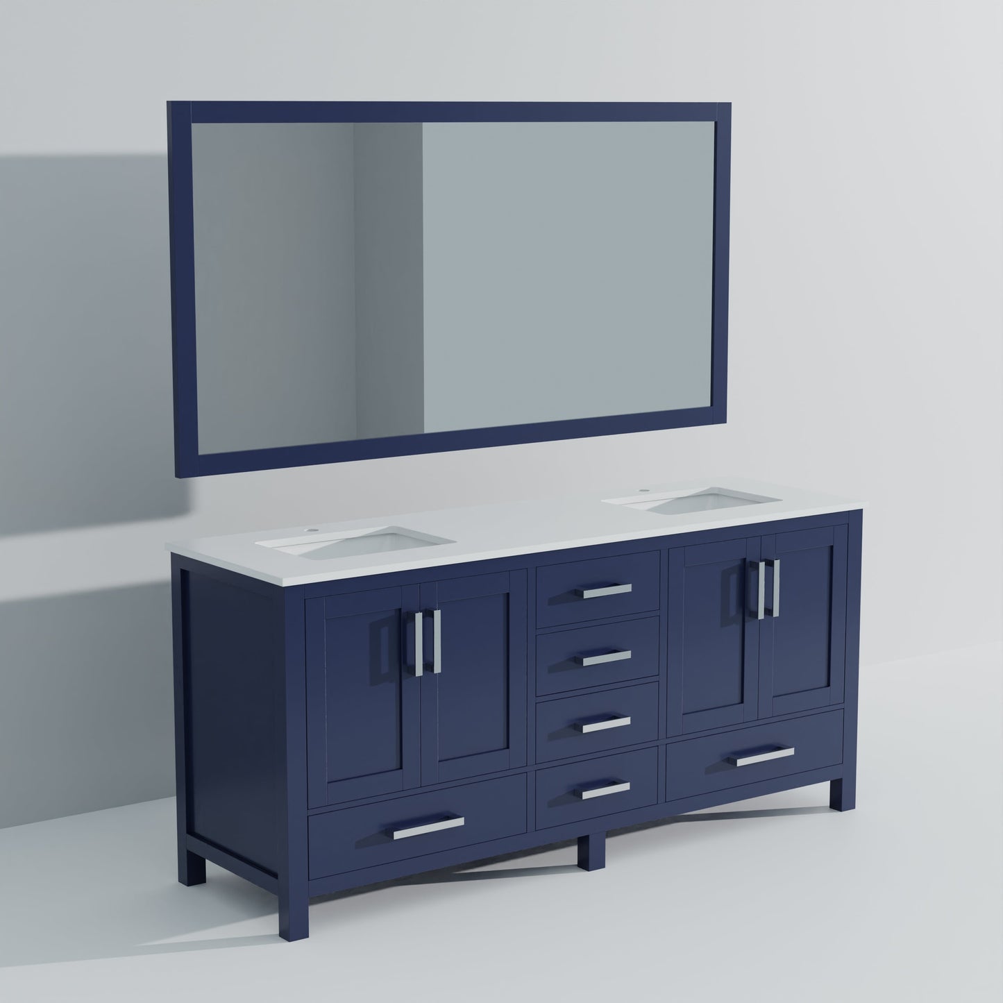 Jacques 72 in. W x 22 in. D Navy Blue Double Bath Vanity