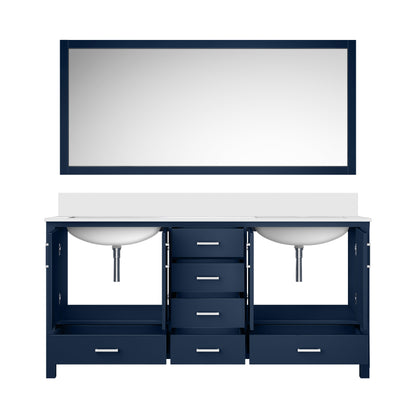 Jacques 72 in. W x 22 in. D Navy Blue Double Bath Vanity