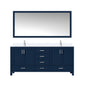 Jacques 72 in. W x 22 in. D Navy Blue Double Bath Vanity