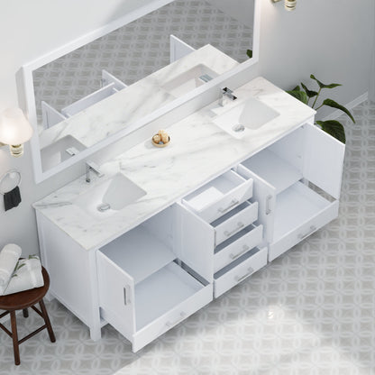 Jacques 80 in. W x 22 in. D White Double Bath Vanity