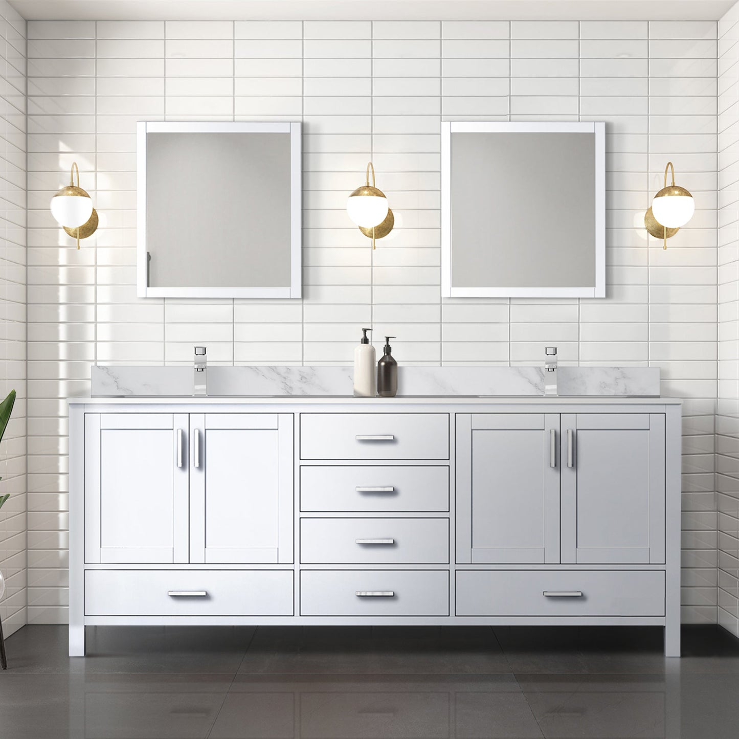 Jacques 80 in. W x 22 in. D White Double Bath Vanity