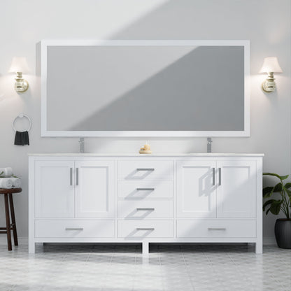Jacques 80 in. W x 22 in. D White Double Bath Vanity