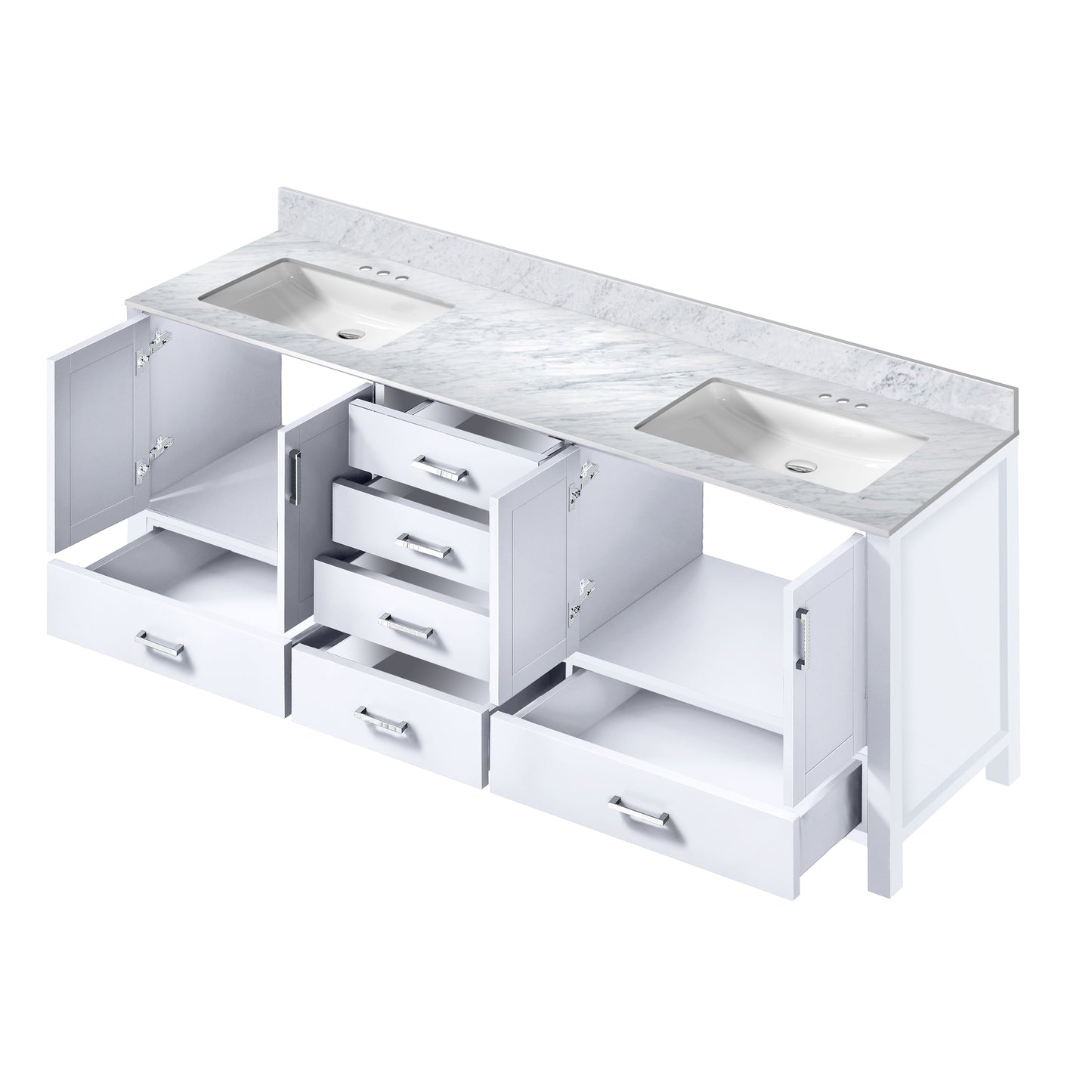 Jacques 80 in. W x 22 in. D White Double Bath Vanity