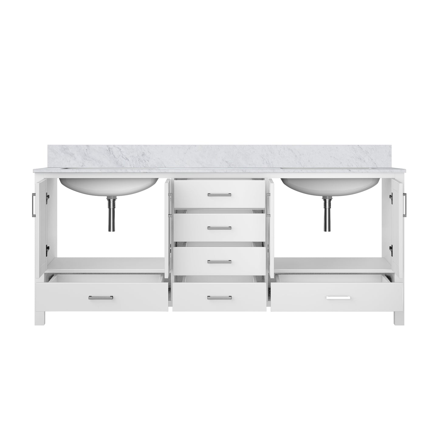 Jacques 80 in. W x 22 in. D White Double Bath Vanity