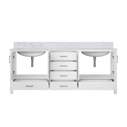 Jacques 80 in. W x 22 in. D White Double Bath Vanity