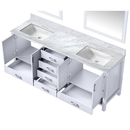Jacques 80 in. W x 22 in. D White Double Bath Vanity