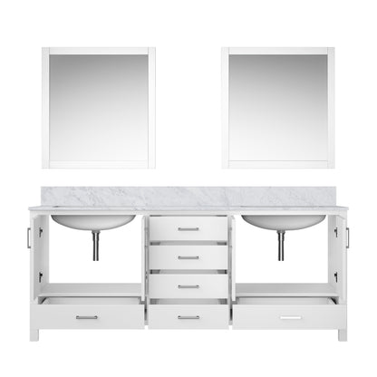 Jacques 80 in. W x 22 in. D White Double Bath Vanity