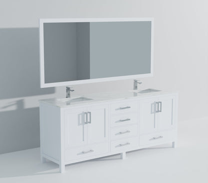 Jacques 80 in. W x 22 in. D White Double Bath Vanity