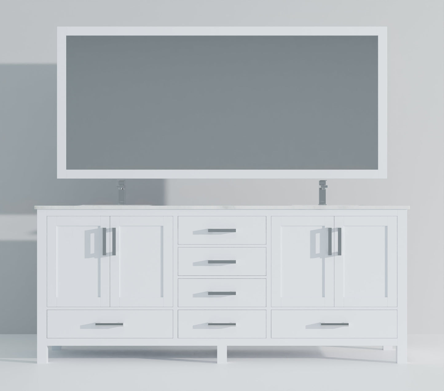 Jacques 80 in. W x 22 in. D White Double Bath Vanity
