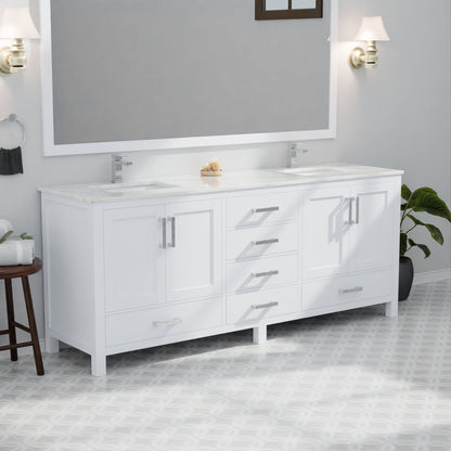 Jacques 80 in. W x 22 in. D White Double Bath Vanity