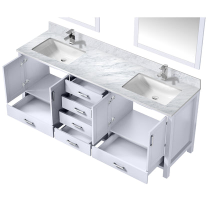 Jacques 80 in. W x 22 in. D White Double Bath Vanity