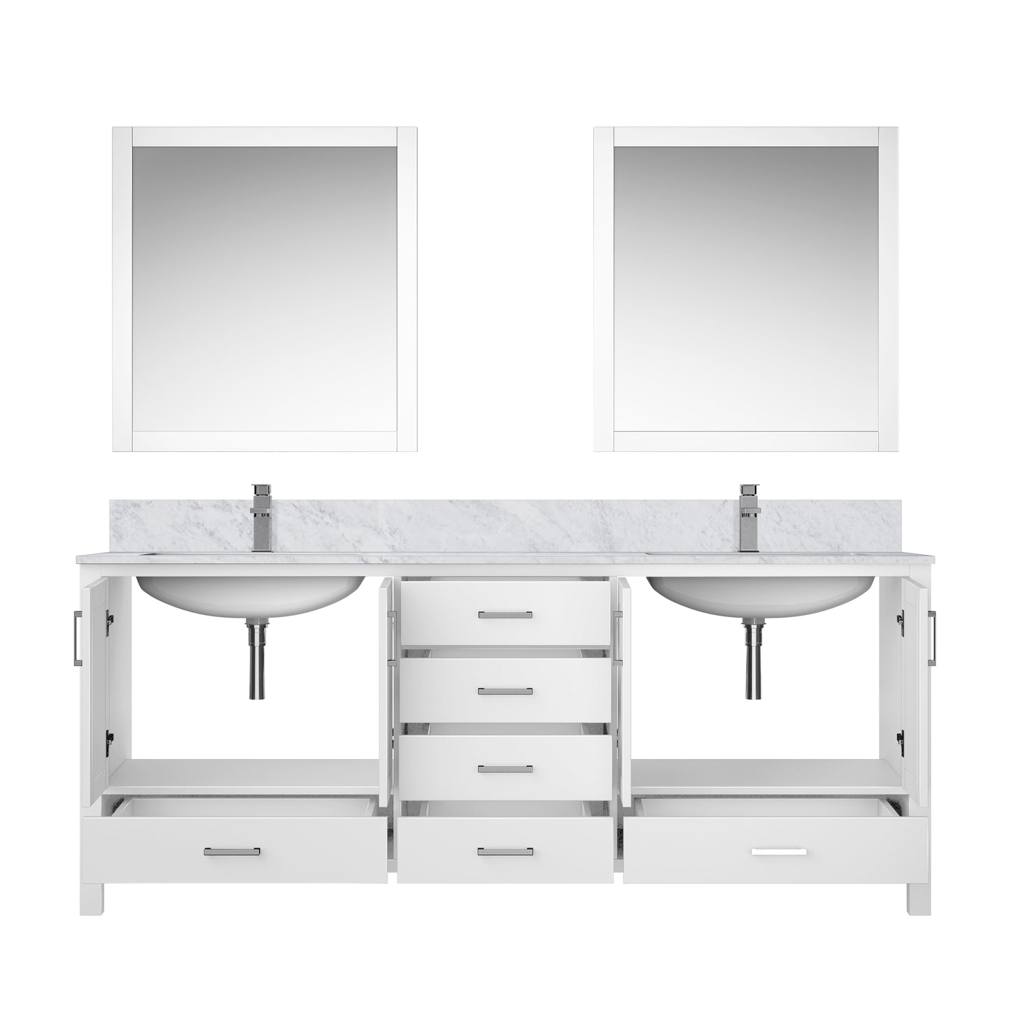 Jacques 80 in. W x 22 in. D White Double Bath Vanity
