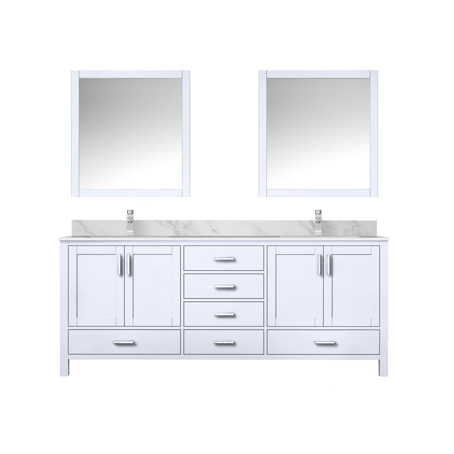 Jacques 80 in. W x 22 in. D White Double Bath Vanity