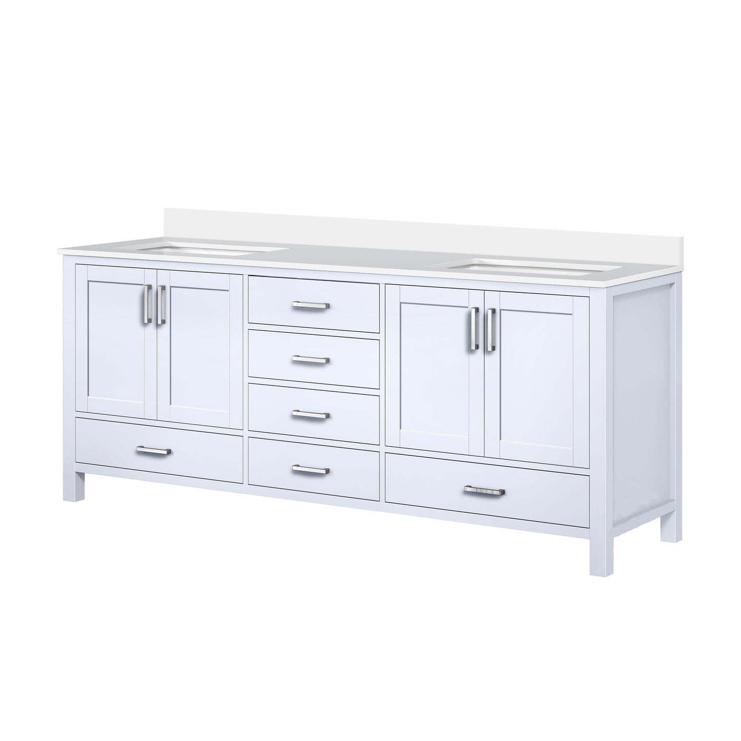 Jacques 80 in. W x 22 in. D White Double Bath Vanity
