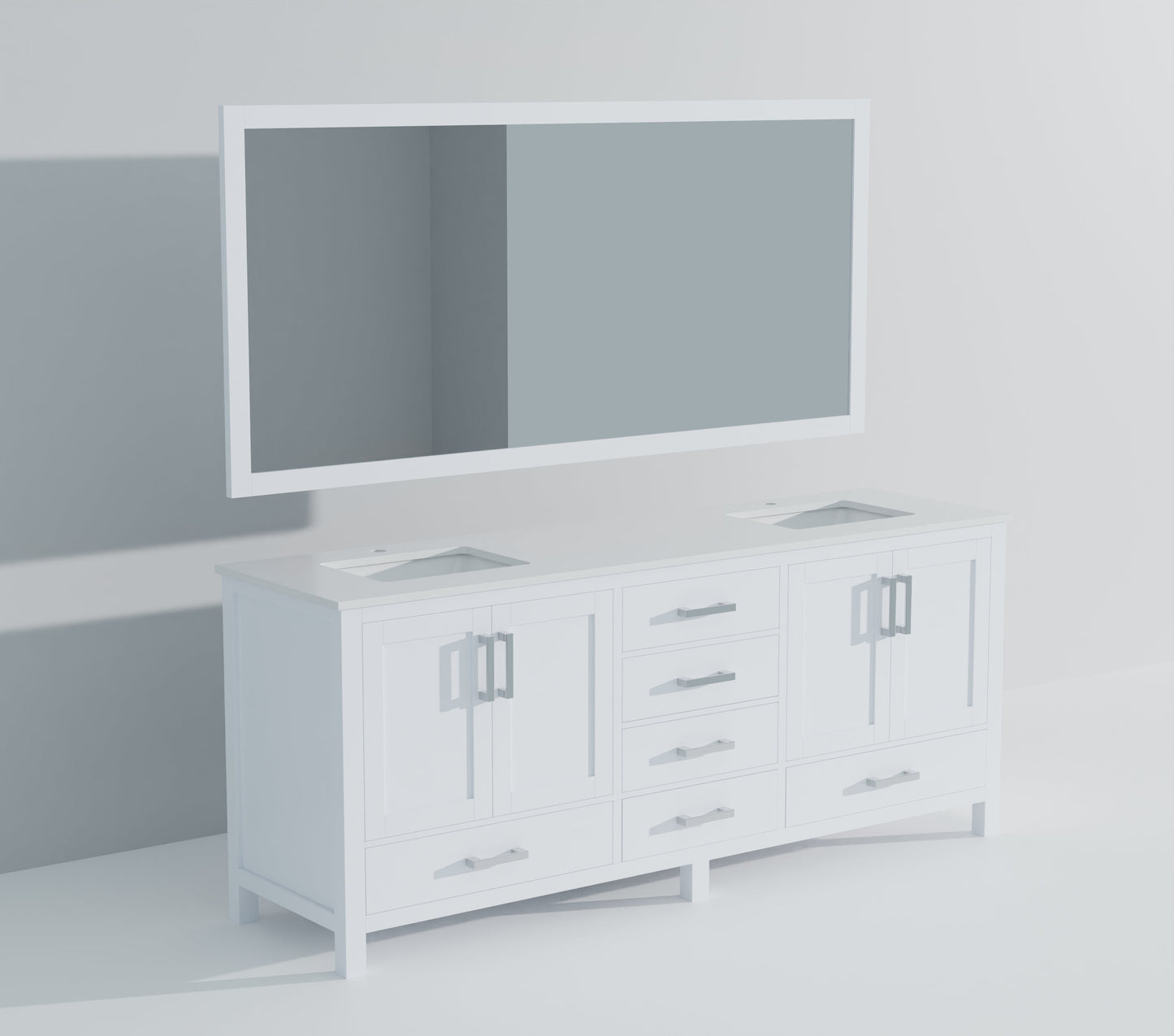 Jacques 80 in. W x 22 in. D White Double Bath Vanity