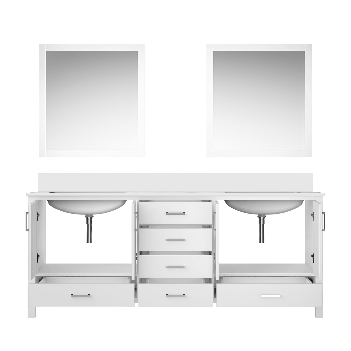 Jacques 80 in. W x 22 in. D White Double Bath Vanity
