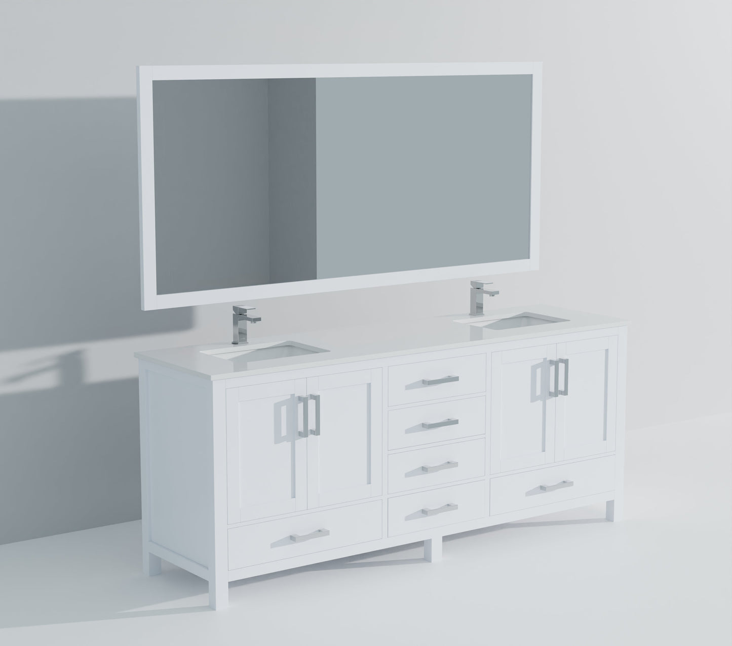 Jacques 80 in. W x 22 in. D White Double Bath Vanity