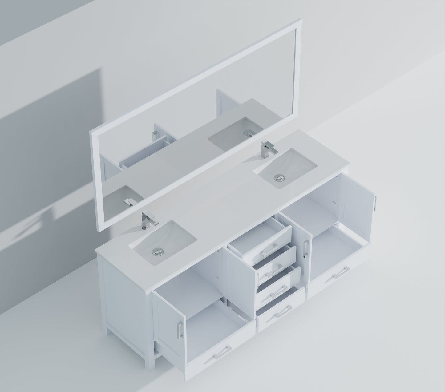 Jacques 80 in. W x 22 in. D White Double Bath Vanity
