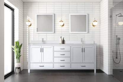 Jacques 80 in. W x 22 in. D White Double Bath Vanity