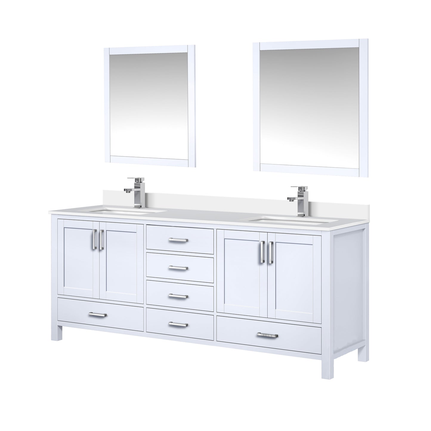 Jacques 80 in. W x 22 in. D White Double Bath Vanity