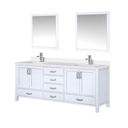 Jacques 80 in. W x 22 in. D White Double Bath Vanity