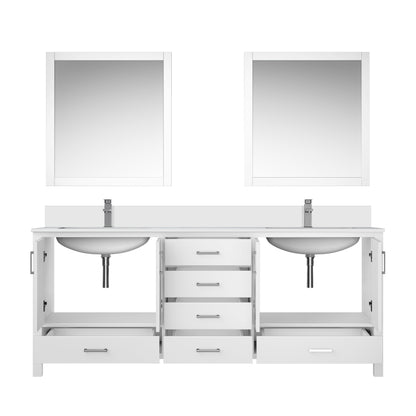 Jacques 80 in. W x 22 in. D White Double Bath Vanity