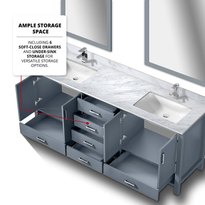Jacques 80 in. W x 22 in. D Dark Grey Double Bath Vanity