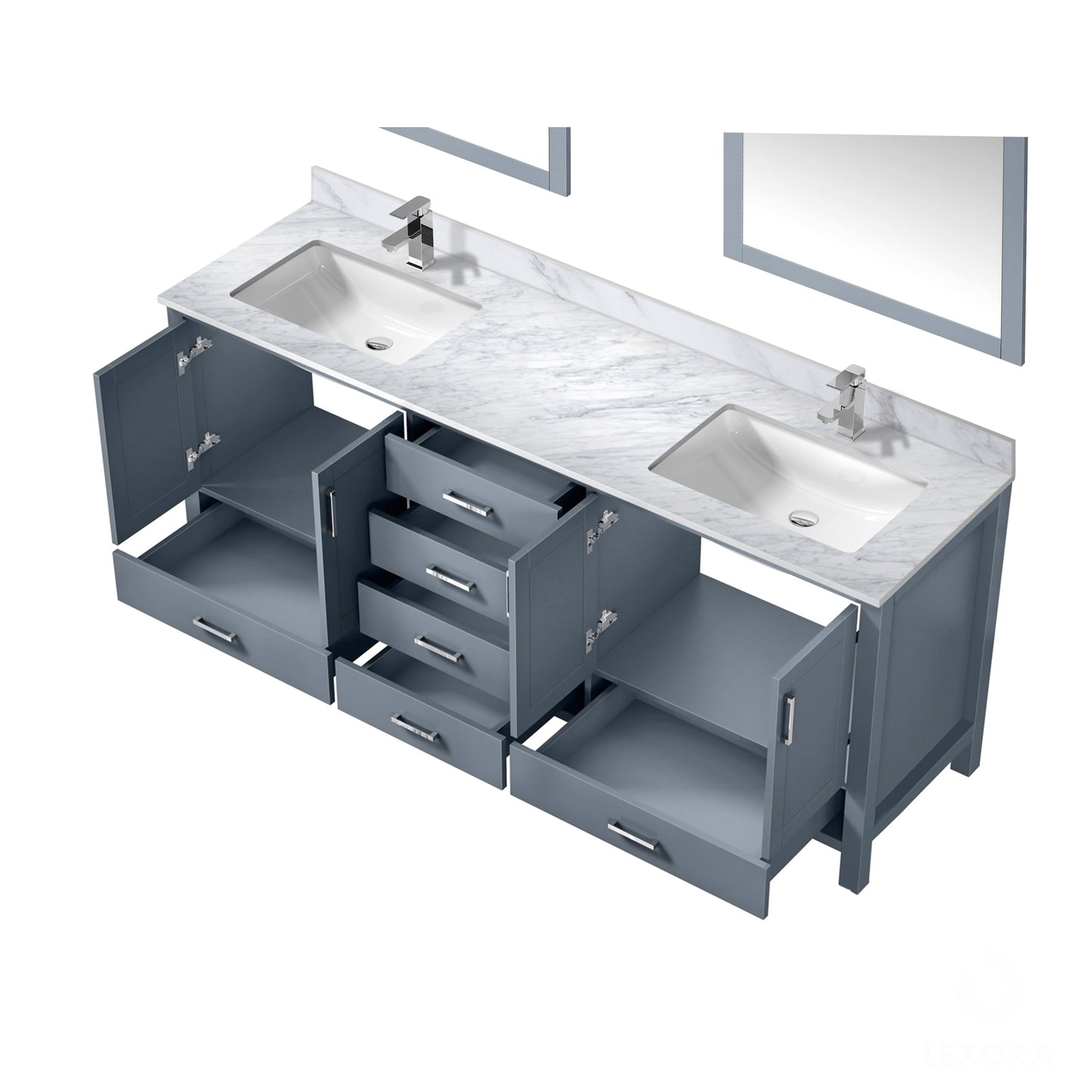 Jacques 80 in. W x 22 in. D Dark Grey Double Bath Vanity