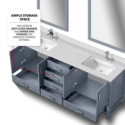 Jacques 80 in. W x 22 in. D Dark Grey Double Bath Vanity