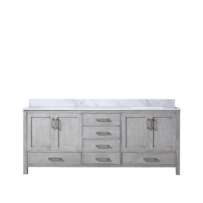 Jacques 80 in. W x 22 in. D Distressed Grey Double Bath Vanity