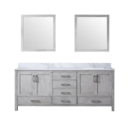 Jacques 80 in. W x 22 in. D Distressed Grey Double Bath Vanity