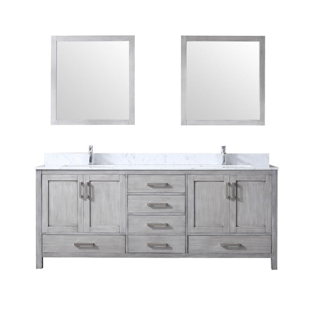 Jacques 80 in. W x 22 in. D Distressed Grey Double Bath Vanity