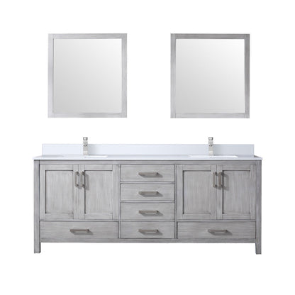 Jacques 80 in. W x 22 in. D Distressed Grey Double Bath Vanity