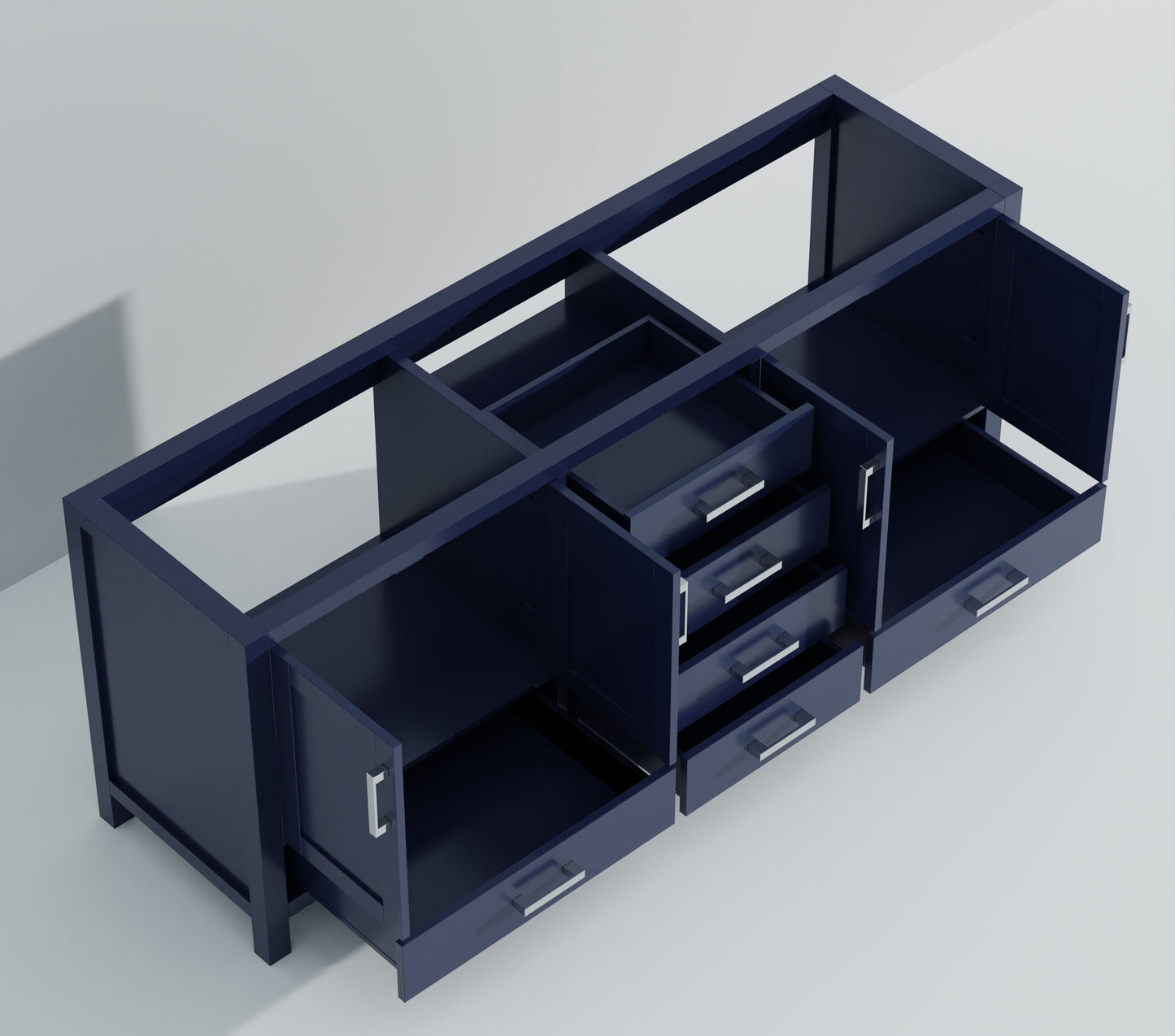 Jacques 80 in. W x 22 in. D Navy Blue Double Bath Vanity