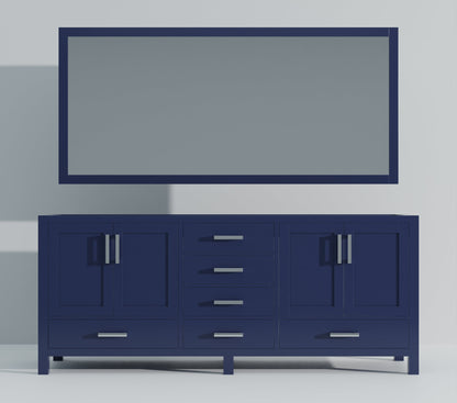 Jacques 80 in. W x 22 in. D Navy Blue Double Bath Vanity