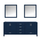 Jacques 80 in. W x 22 in. D Navy Blue Double Bath Vanity