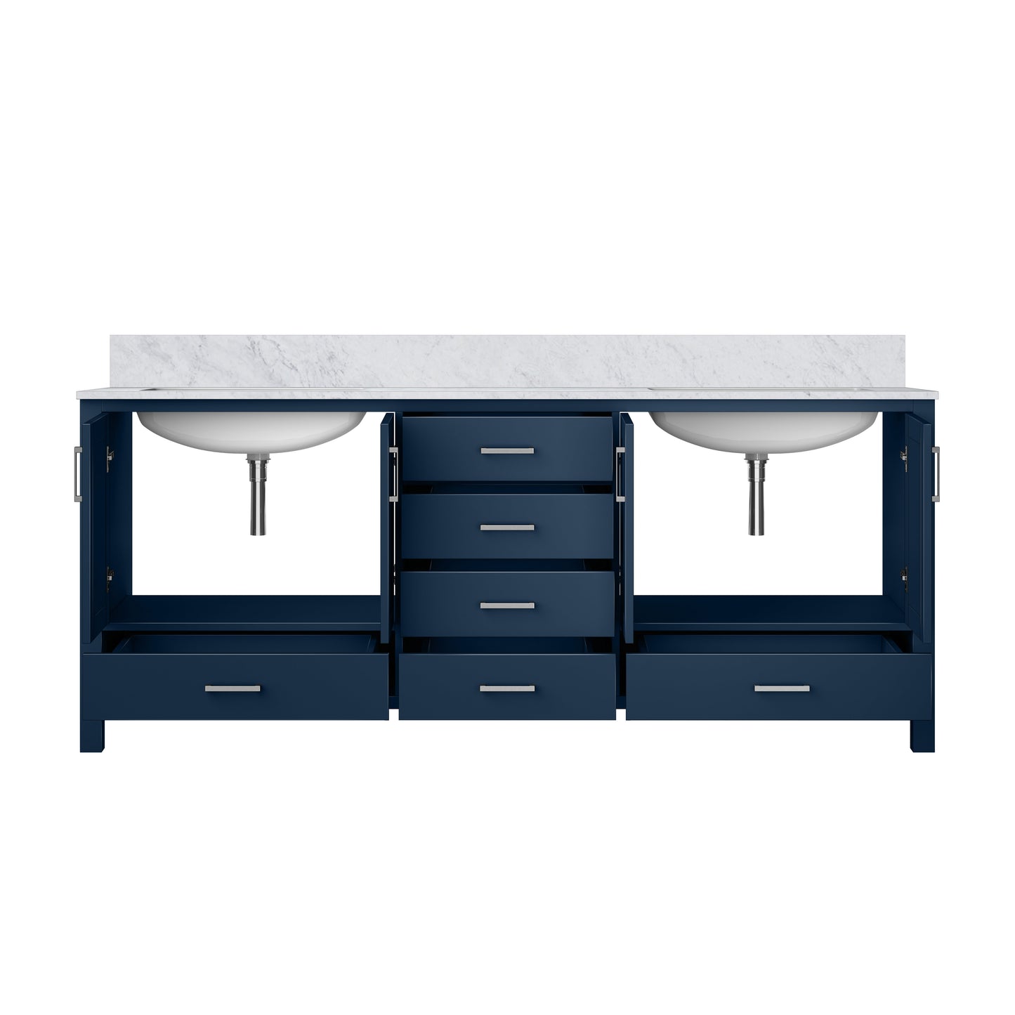 Jacques 80 in. W x 22 in. D Navy Blue Double Bath Vanity