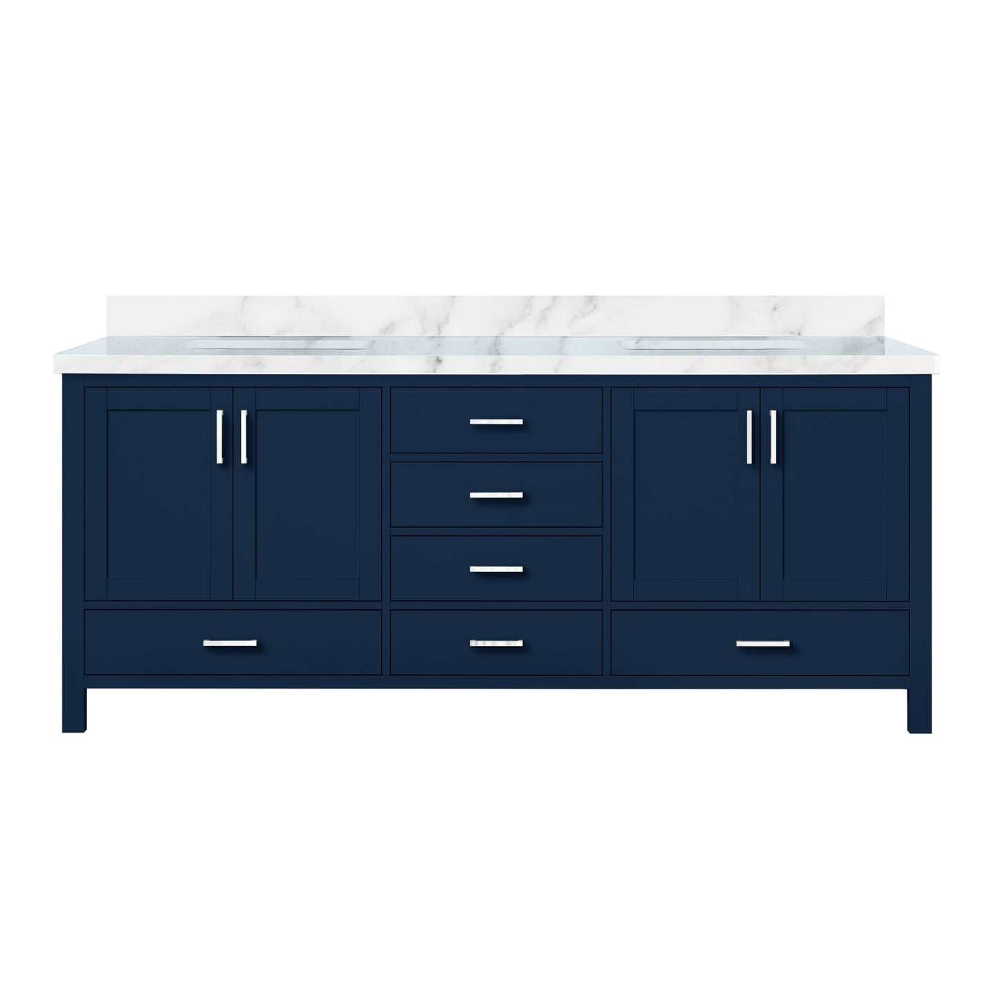 Jacques 80 in. W x 22 in. D Navy Blue Double Bath Vanity