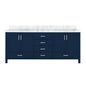 Jacques 80 in. W x 22 in. D Navy Blue Double Bath Vanity