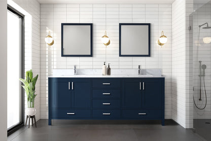 Jacques 80 in. W x 22 in. D Navy Blue Double Bath Vanity