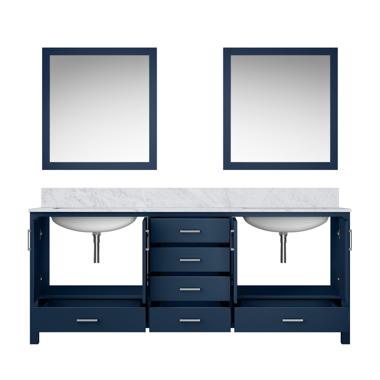 Jacques 80 in. W x 22 in. D Navy Blue Double Bath Vanity