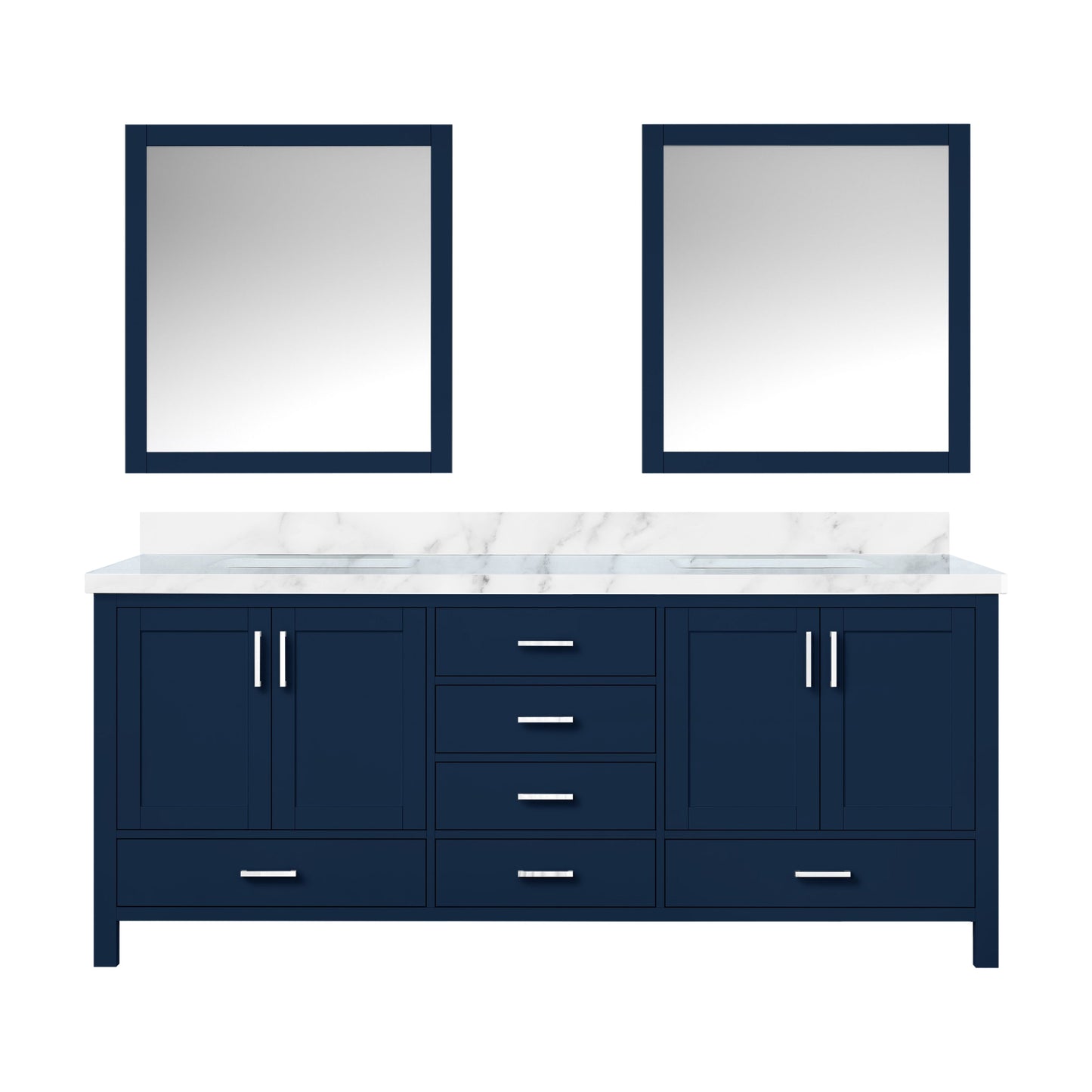 Jacques 80 in. W x 22 in. D Navy Blue Double Bath Vanity