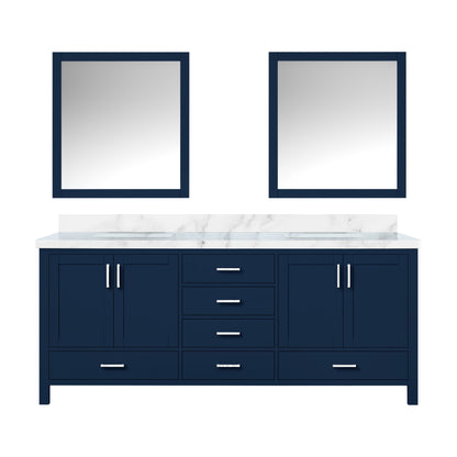 Jacques 80 in. W x 22 in. D Navy Blue Double Bath Vanity