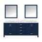 Jacques 80 in. W x 22 in. D Navy Blue Double Bath Vanity