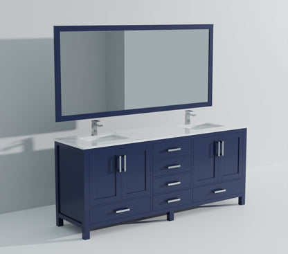 Jacques 80 in. W x 22 in. D Navy Blue Double Bath Vanity