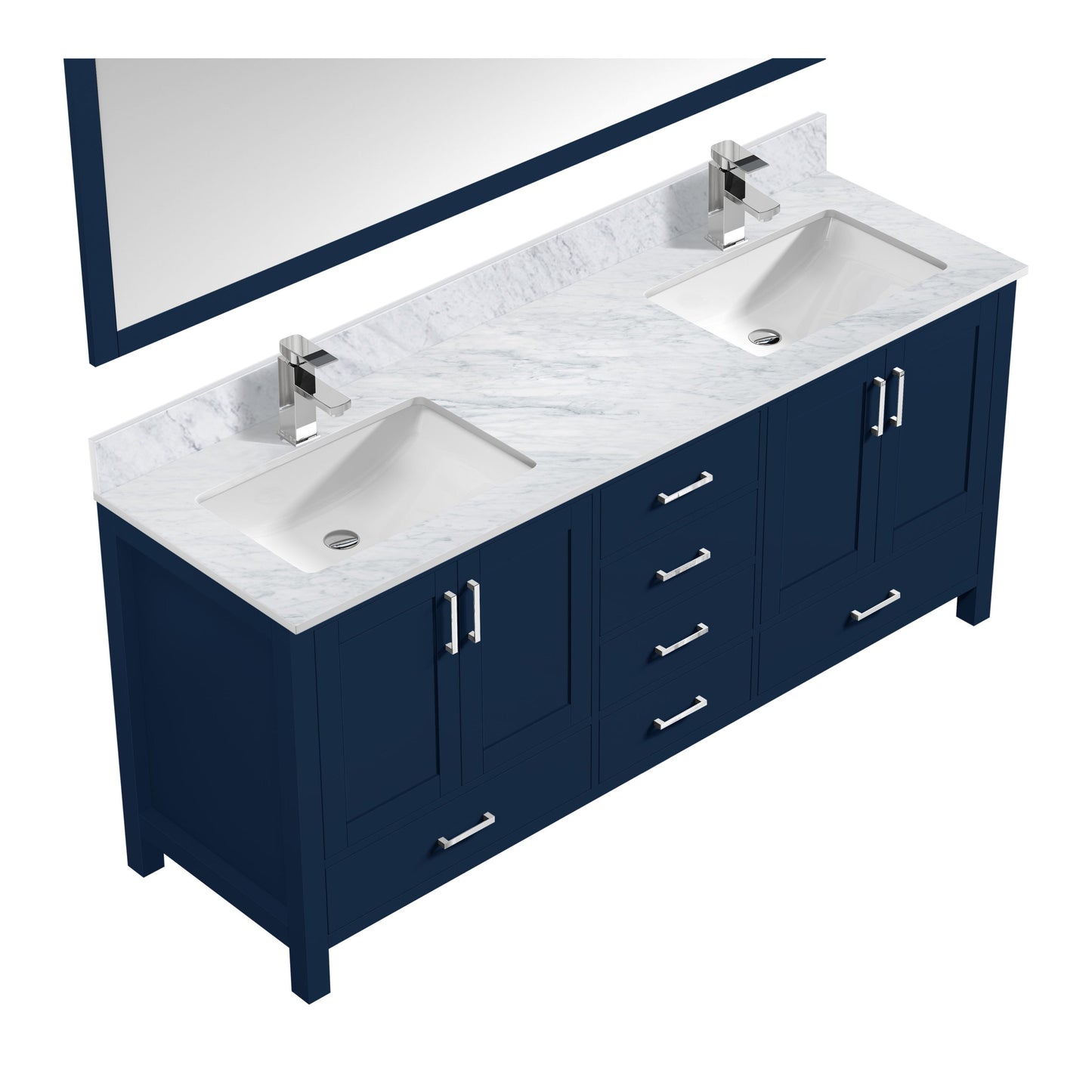 Jacques 80 in. W x 22 in. D Navy Blue Double Bath Vanity