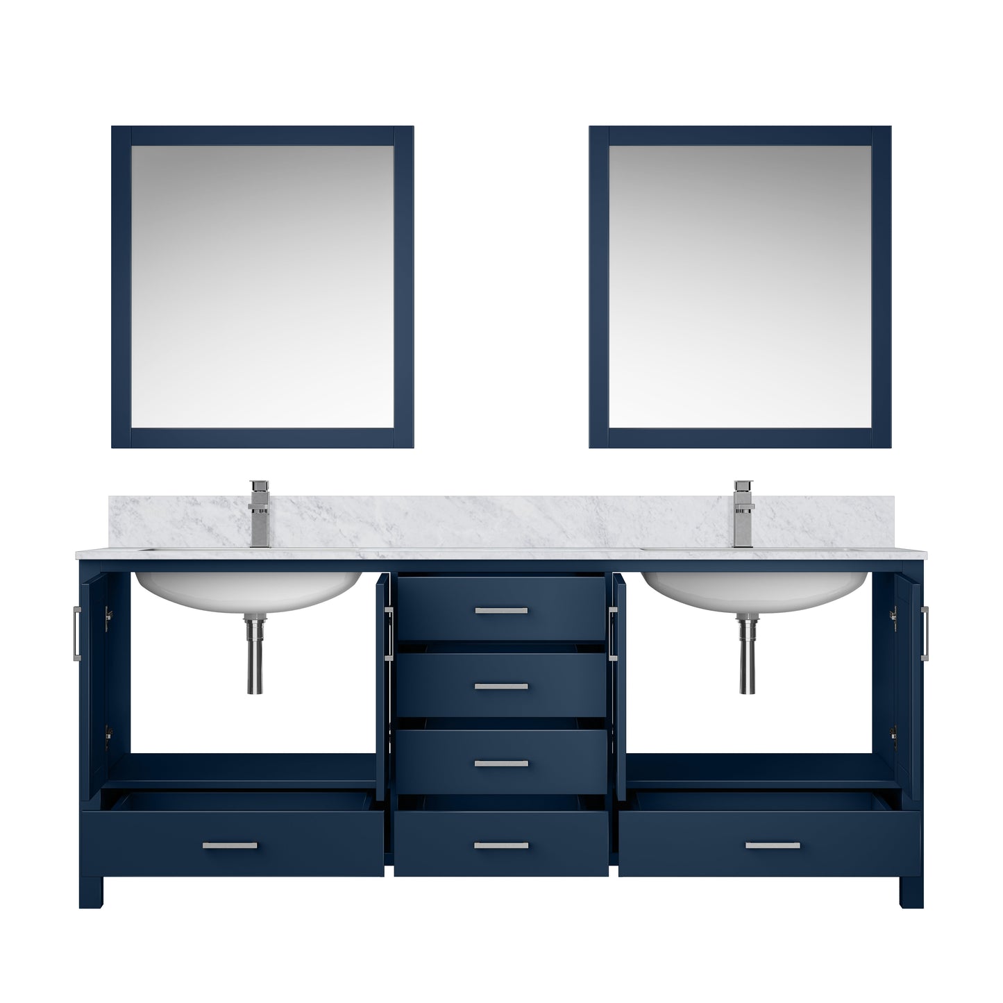 Jacques 80 in. W x 22 in. D Navy Blue Double Bath Vanity