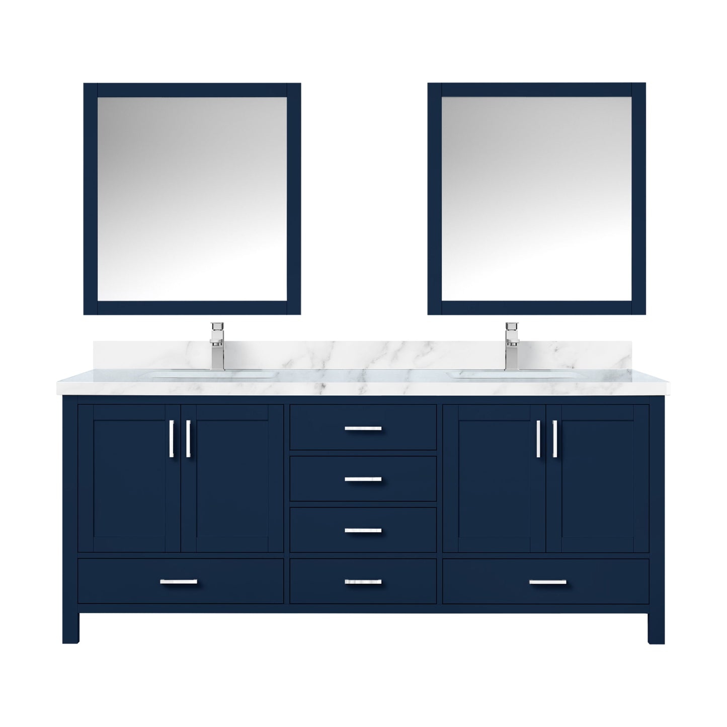 Jacques 80 in. W x 22 in. D Navy Blue Double Bath Vanity