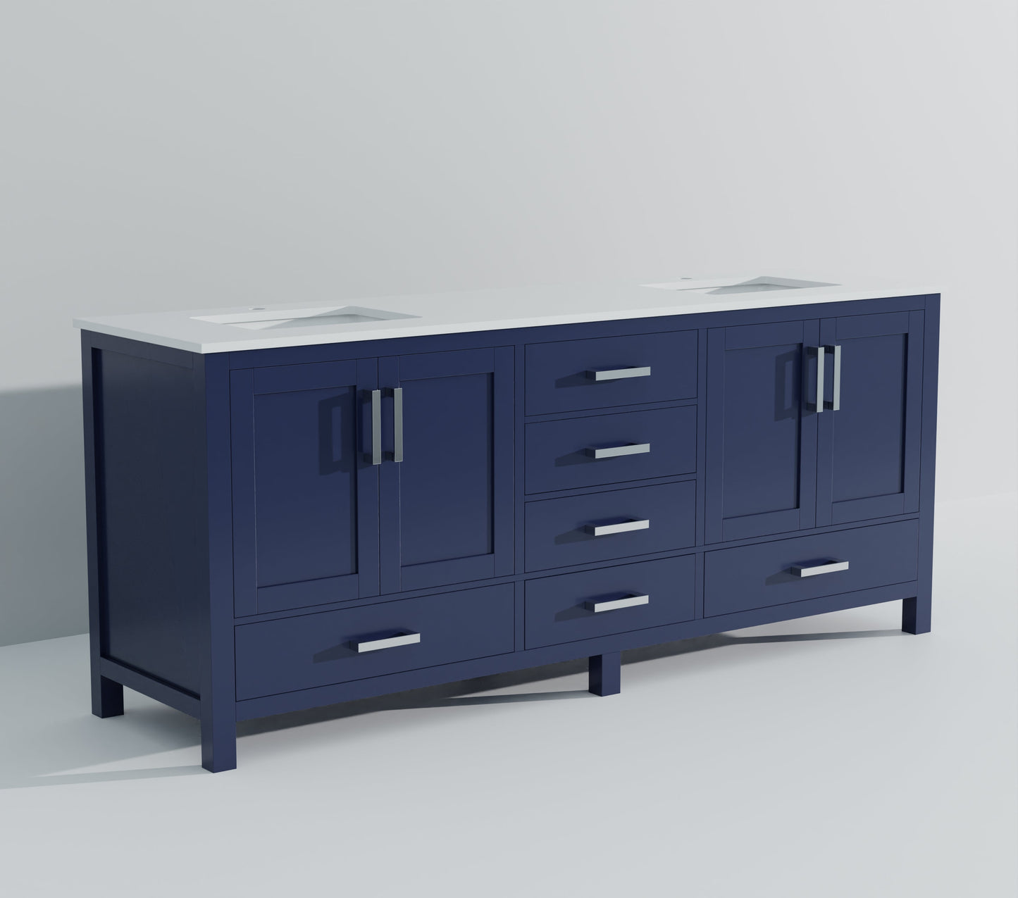 Jacques 80 in. W x 22 in. D Navy Blue Double Bath Vanity